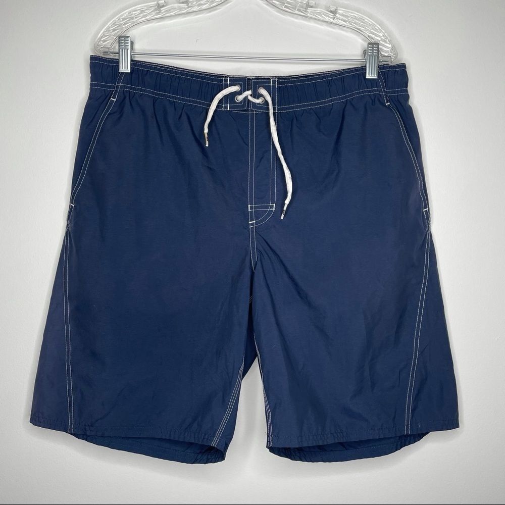 Nike‎ Vintage 90s Navy Swoosh Men's Swim Trunks VTG Retro